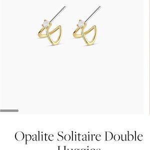 Gorjana opalite solitaire double Huggies EUC